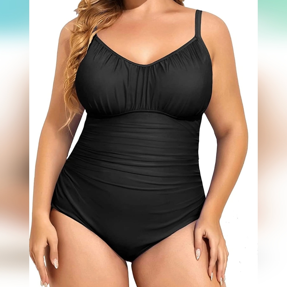 Aqua Eve Plus Size Swimsuit for Women Tummy Control One Piece